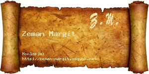 Zeman Margit névjegykártya